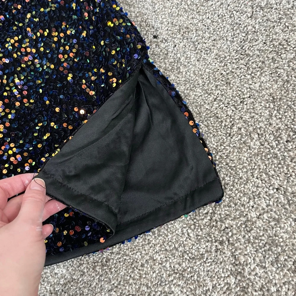 Sexy Black Sequin Mini Dress - Picture 4 of 9